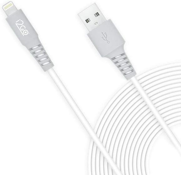 Cabo Lightning 3 metros Certificado MFi 2,4A PVC Flexível i2go Cabo