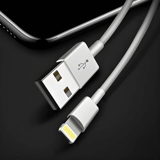 Imagem de Cabo Lightning Conector USB 01 Metro Carrega Transfere Dados