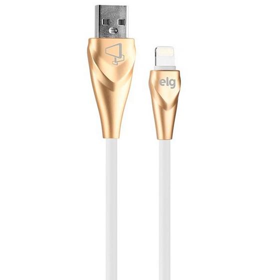 Imagem de Cabo Lightning Elg AL810WH 1 Metro - Branco/Dourado