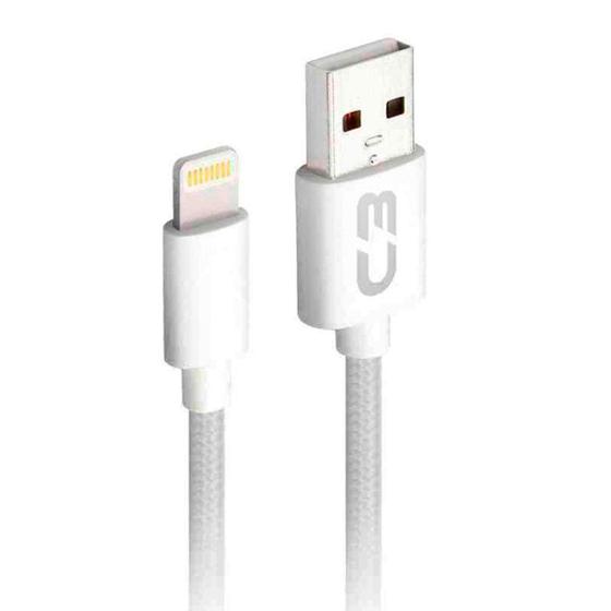Imagem de Cabo Lightning para USB - 2 Metros - Branco - C3Tech CB-L21WH C3PLUS - C3 Tech