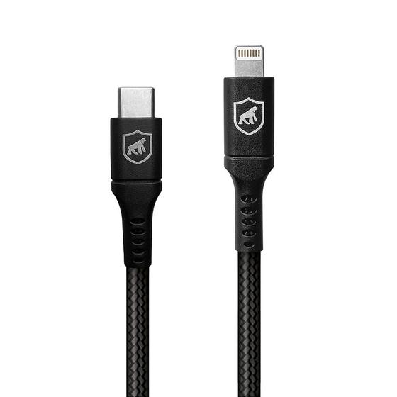 Imagem de Cabo Lightning / Tipo C - Survivor - Preto - 1,5M  no Atacado - Caixa Fechada 10 Unidades - Gshield