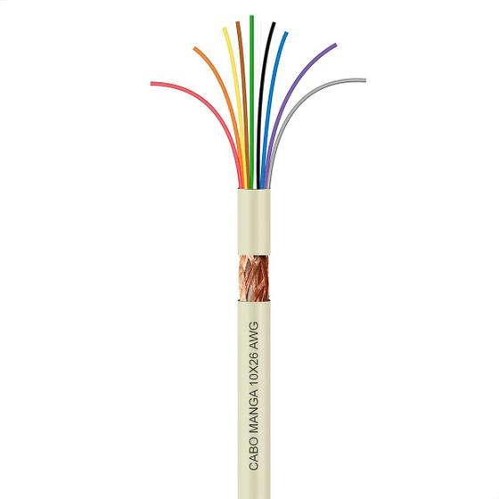 Imagem de Cabo Manga 10x26 AWG - com Blindagem Bege - 2 Metros