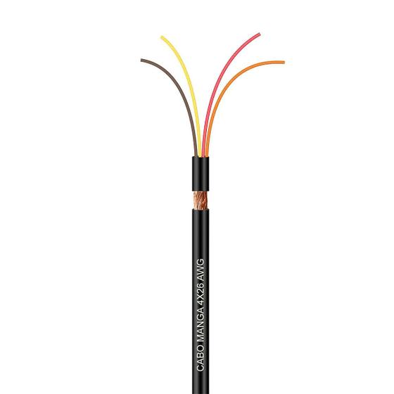 Imagem de Cabo Manga 4x26 AWG - com Blindagem Preto - 40 Metros