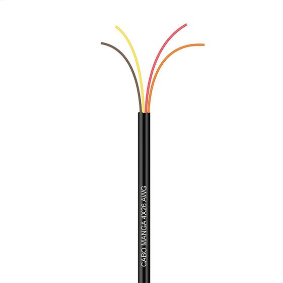 Imagem de Cabo Manga 4x26 AWG - sem Blindagem Preto - 3 Metros