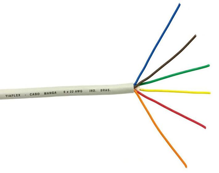 Imagem de Cabo Manga bege 6x22 Awg Sem Blindagem 30m - 30 Metros Nfe