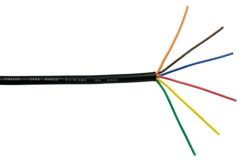 Imagem de Cabo Manga Preto 6x22 Awg Sem Blindagem 50m - 50 Metros Nfe