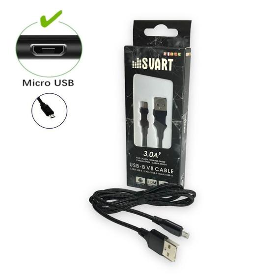 Imagem de Cabo Micro Usb 1 e 2 Metros V8 3.0 Tablets, Celulares, Gps, Aparelhos Bluetooth e Etc...