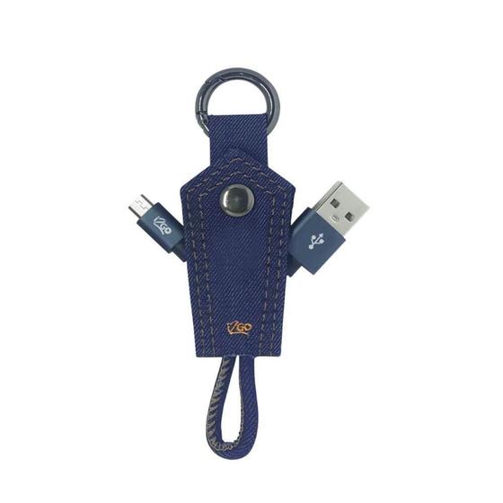 Imagem de Cabo Micro USB Chaveiro Jeans I2GCBL950 1 UN i2GO