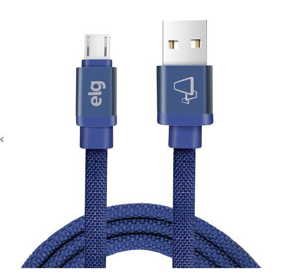 Imagem de Cabo Micro USB Elg Cnv510be Canvas Azul