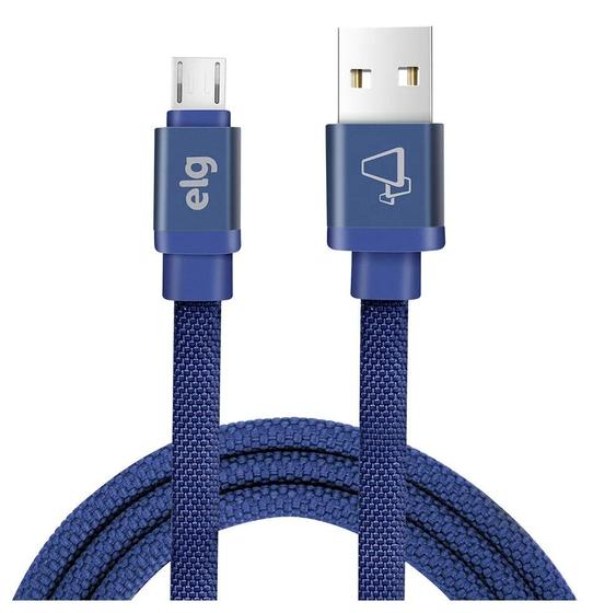 Imagem de Cabo Micro USB Elg CNV510BE Tecido Canvas (1 Metro) Azul