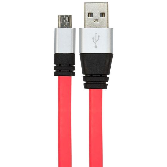 Imagem de Cabo Micro Usb Flat Celular De Silicone - Rosa