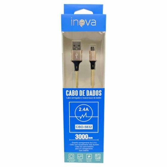 Imagem de Cabo micro usb nylon 2.4 (3m) 5832 / un / inova