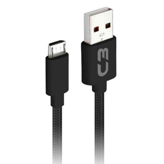 Imagem de Cabo Micro USB para USB - 2 Metros - Preto - C3Tech CB-M21BK C3PLUS