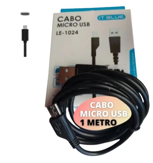 Imagem de Cabo Micro Usb V8 Carregamento e Dados Cor Preto