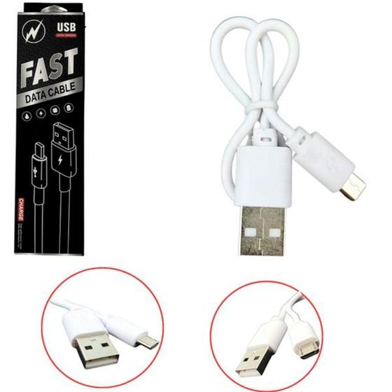 Imagem de Cabo Micro Usb V8 Universal 2.1A 10 Centímetros Branco