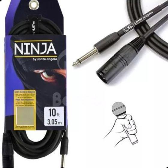 Imagem de Cabo Microfone E Violão Mono Xlr / P10 Balanceado 3 Metros