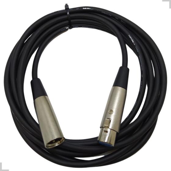 Imagem de Cabo Microfone XLR/XLR Balanceado Preto MWB 3Mts