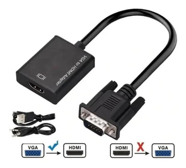 Imagem de Cabo Mini Convesor Vga Para Hdmi Com Áudio E Vídeo Full Hd