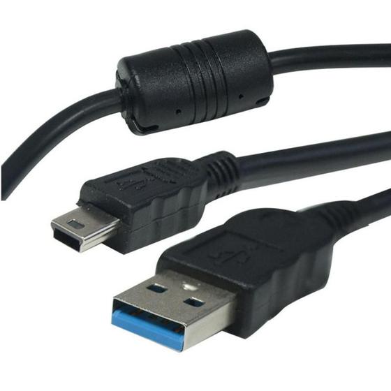 Imagem de Cabo Mini Usb 1,8m 3.0 V3 C/ Filtro P/ Controle Ps3 Camera