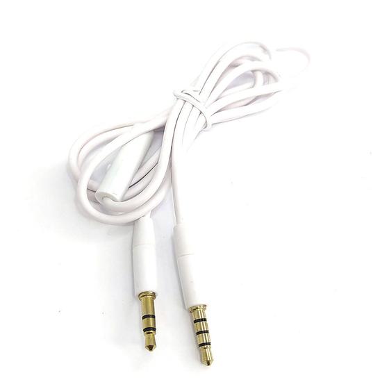Imagem de Cabo Multimídia P2 X P3 1,2m Branco Com Microfone Mbtech GB51098