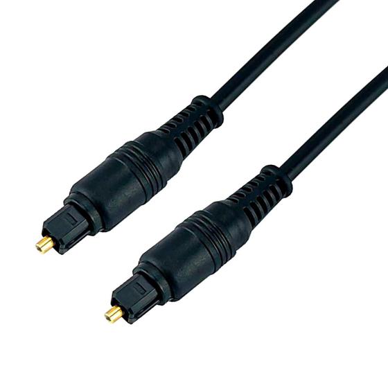 Imagem de Cabo Óptico 1 metro Áudio Digital Toslink Banhado a Ouro para TV Aparelho de Som  Console Conversor Amplificador