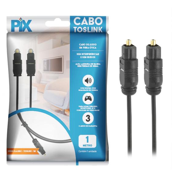 Cabo Óptico Digital Toslink Home Theater 1 Metros Menor preço em Cabo Óptico Digital Toslink Home Theater 1 Metros