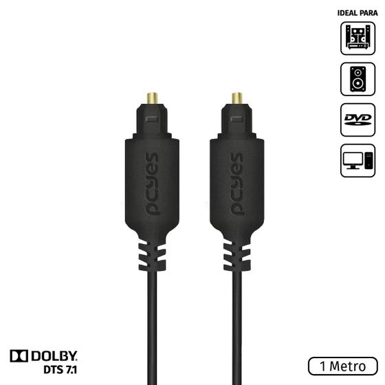 Imagem de Cabo óptico Digital Toslink Macho 1 Metro - POD-1