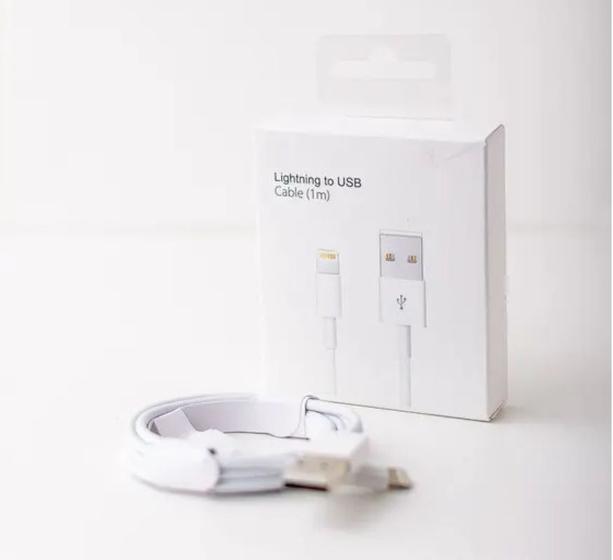 Imagem de Cabo/Original/USB Turbo 1 Metro Lightning Branco Compatível com Iphone/5/5s/6/6s/7/8/X/XR/11/ipad