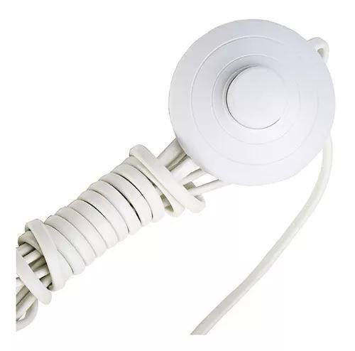 Imagem de Cabo P/ Abajur C/ Interruptor Chão Pé Piso Branco 3mts