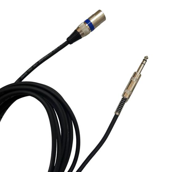 Imagem de Cabo P10 Audio Macho XLR Mesa Som Profissional 1m Mic Pro