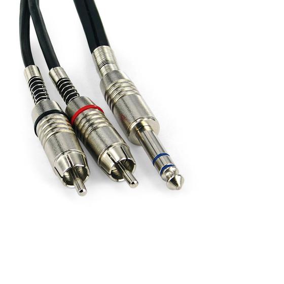 Cabo P10 Estereo Para 2 RCA Macho Santo Angelo - 100 Metros Menor preço em Cabo P10 Estereo Para 2 RCA Macho Santo Angelo - 100 Metros