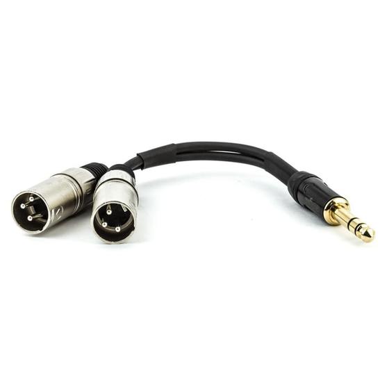 Imagem de Cabo P10 Estereo Para 2 Xlr Macho - 20 Cm