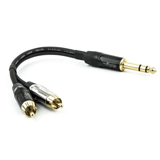 Imagem de Cabo P10 Para 2 Rca Profissional Estereo - 1,8 Metro