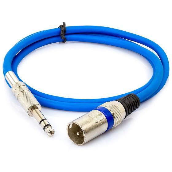 Imagem de Cabo P10 para XLR Macho Azul Estereo - 4 Metros