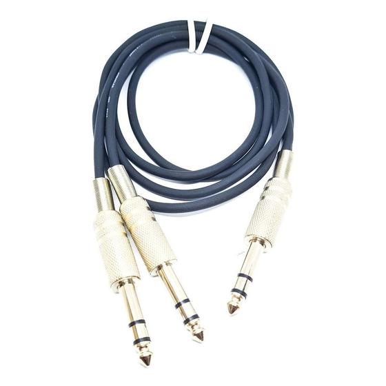 Imagem de Cabo P10 Splitter  Em Y 1 P10  P/ 2 P10 Todo Estéreo 3metros