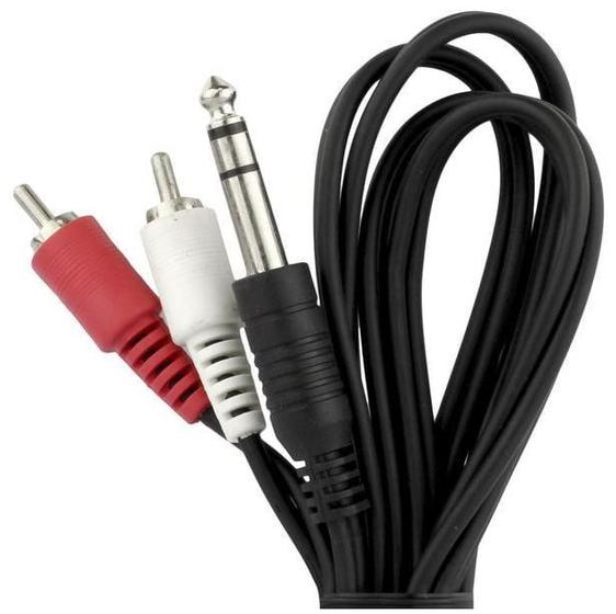Cabo p10 stéreo x 2 rca áudio stéreo Menor preço em Cabo p10 stéreo x 2 rca áudio stéreo
