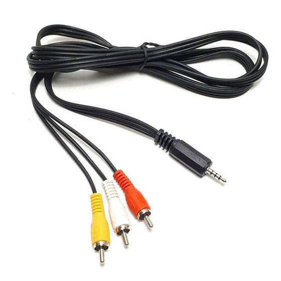 Imagem de Cabo P2 4C + 3 RCA 1,4m Niquel para DVD Automotivo e TV LED