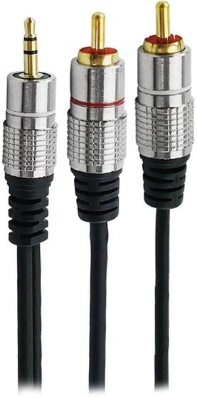 Cabo P2+RCA PIX P2 Estereo X 2 RCA Macho Menor preço em Cabo P2+RCA PIX P2 Estereo X 2 RCA Macho