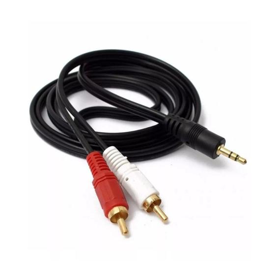 Cabo P2 Stereo Macho x 2 RCA Macho 1,50 Metros Menor preço em Cabo P2 Stereo Macho x 2 RCA Macho 1,50 Metros