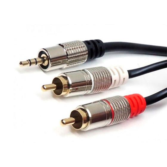 Imagem de Cabo P2 Stereo Macho x 2 RCA Macho Profissional 3,0 Metros