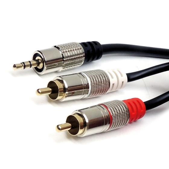 Imagem de Cabo P2 Stereo X 2 RCA Metal 1,80 Metro