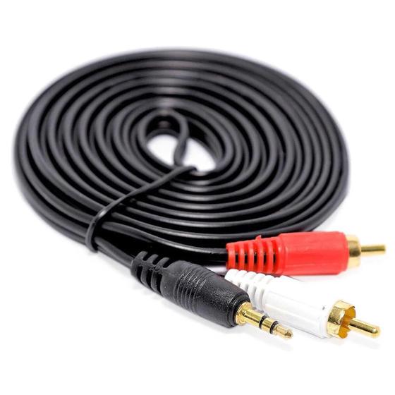 Cabo P2 x 2 RCA Áudio Estéreo Pontas Douradas 3 Metros Exbom CBX-A2RCA30 Menor preço em Cabo P2 x 2 RCA Áudio Estéreo Pontas Douradas 3 Metros Exbom CBX-A2RCA30