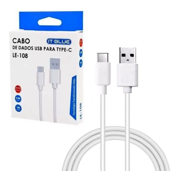 Cabo para carregador de Celular USB Tipo C 2.4A it Blue Max Menor preço em Cabo para carregador de Celular USB Tipo C 2.4A it Blue Max