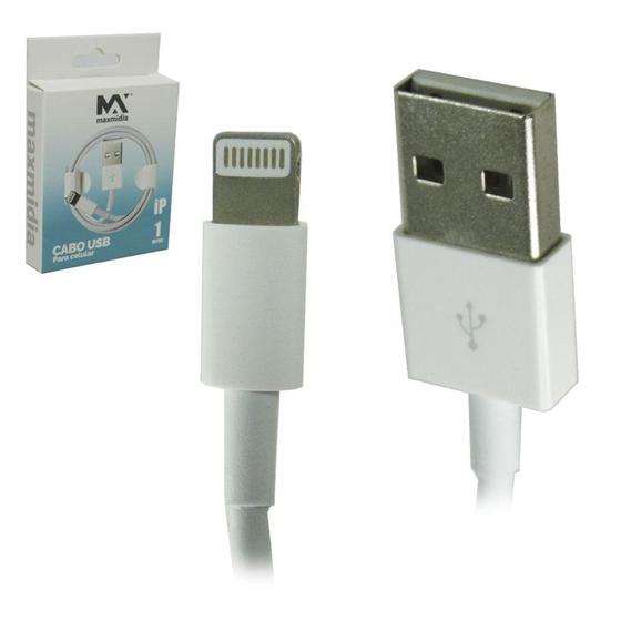 Imagem de Cabo para celular usb x ip5/6/7/8/x maxmidia branco 1m na caixa - DYNASTY