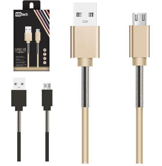 Imagem de Cabo para celular usb x v8 colors com mola 1m