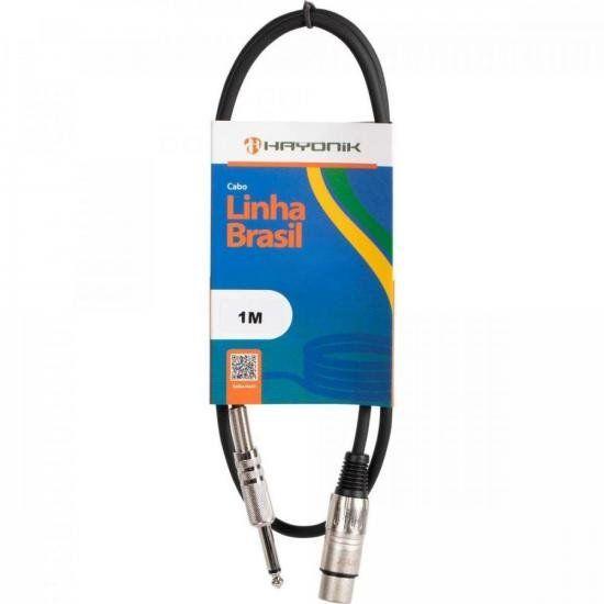 Imagem de Cabo para Microfone Linha BRASIL XLR(F) X P10 1M Preto HAYONIK