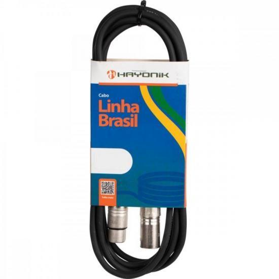 Imagem de Cabo para Microfone Linha BRASIL XLR(F) X XLR(M) 7m Preto HAYONIK