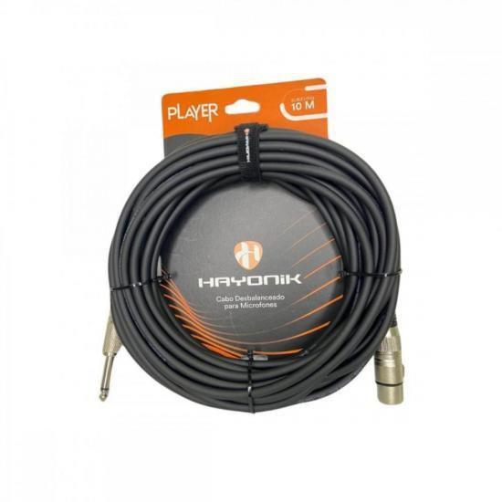 Imagem de Cabo Para Microfone Player Xlr(F) X P10 10M Preto Hayonik