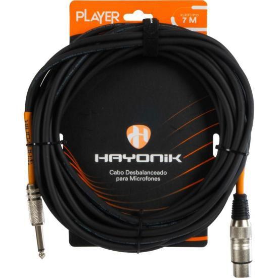 Imagem de Cabo Para Microfone Player XLR(F) X P10 7m Preto Hayonik