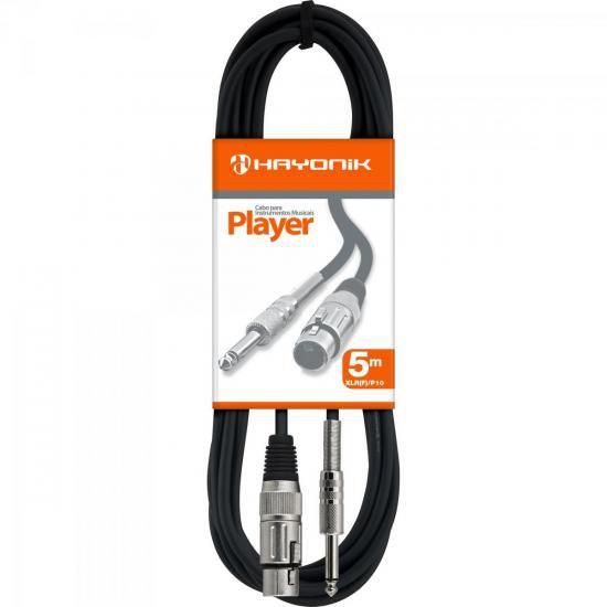 Imagem de Cabo para Microfone XLR(F) X P10 5m Player Preto Hayonik